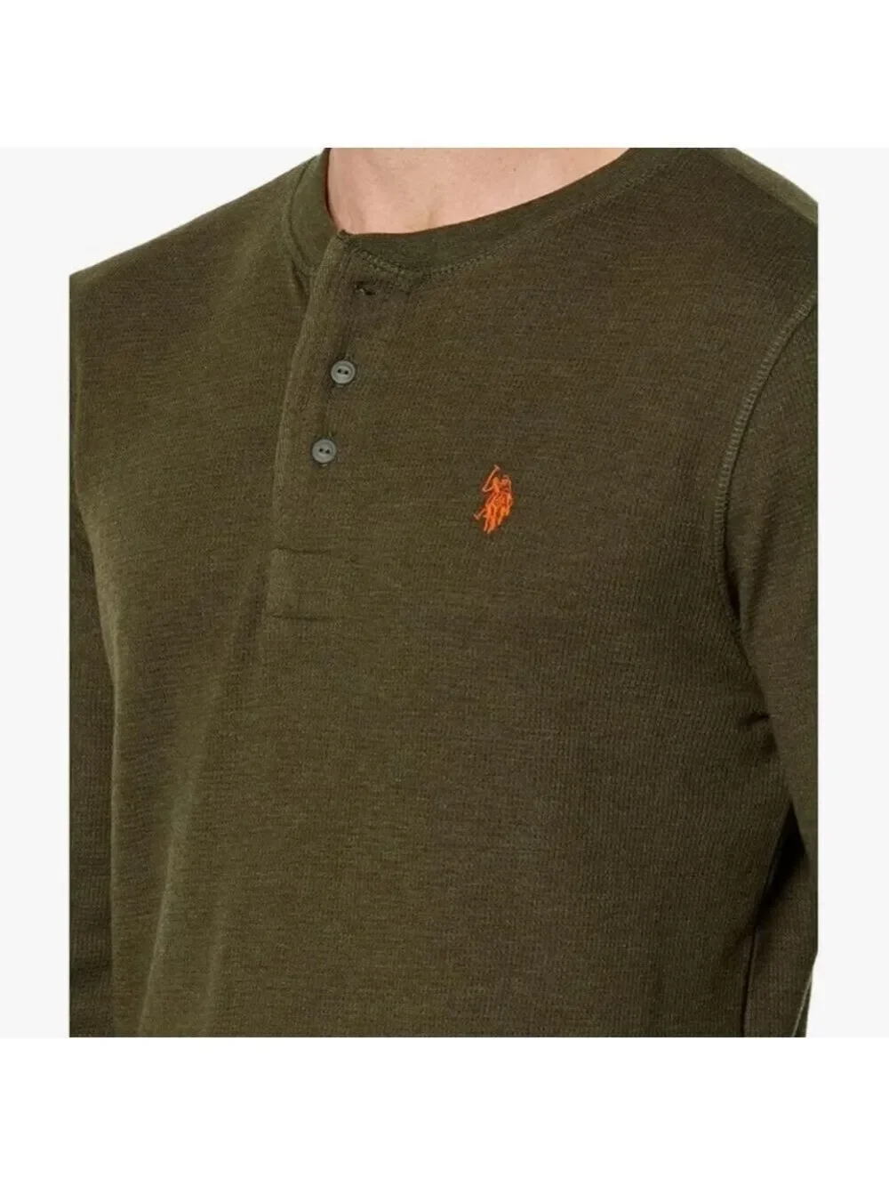 Polo by Ralph Lauren Men's Olive Green Henley Shirt